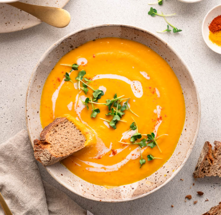 Ginger, carrot and coconut milk